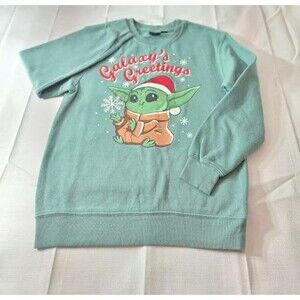 Star Wars Christmas Baby Yoda Holiday Sweater Galaxy's Greetings Women's XS